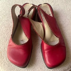 John Fluevog Red Heart Heel Slingback Sz. 6